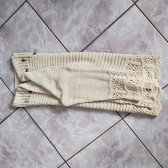 🎊HP🎊 Marie Claire Boho Crochet Hollow Out Breathable Knit Light Weight Sweater - Picture 11 of 12